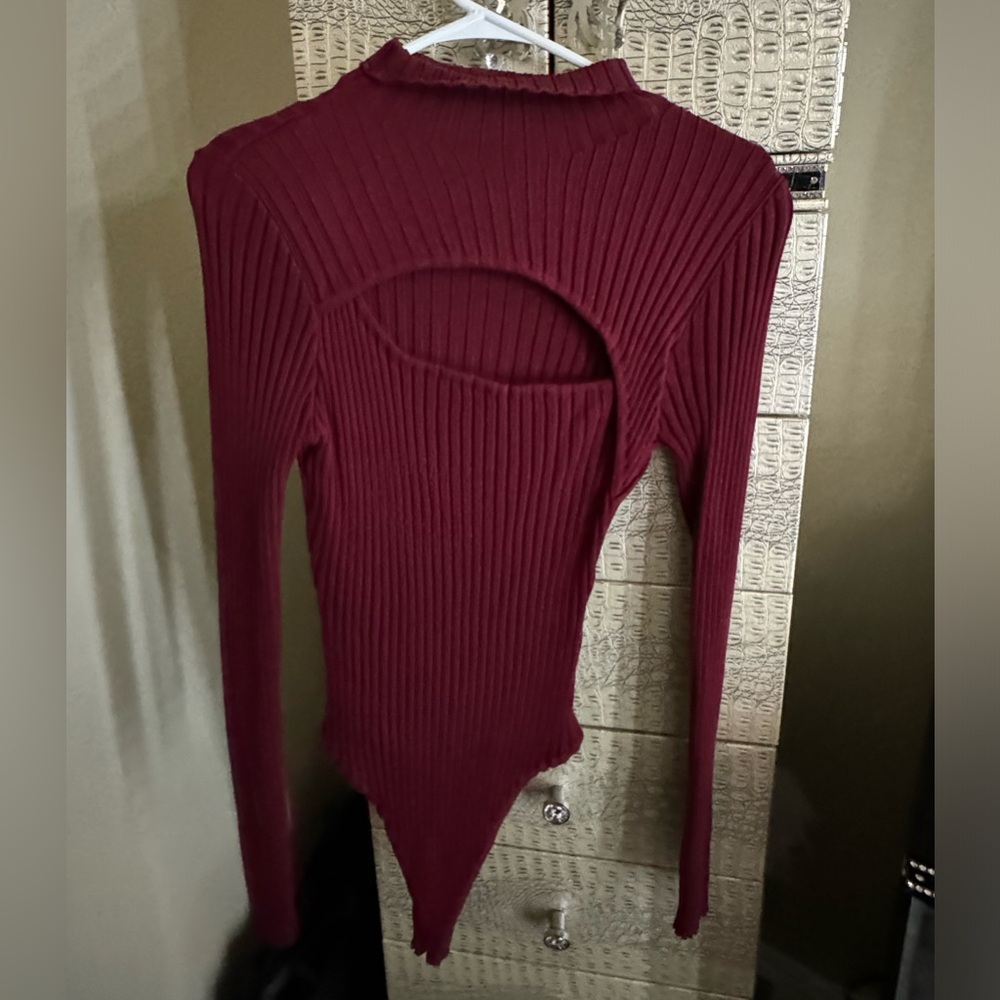Red/ burgundy bodysuit